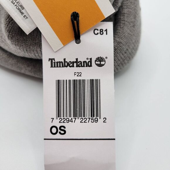 Timberland Unisex Adult Beanie Gray EST 1973 Leather Patch Cap OSFM - Picture 8 of 8